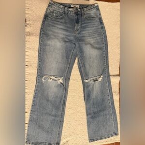 Flying Monkey Light Blue Distressed Flare Jeans